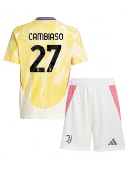 Juventus Andrea Cambiaso #27 Auswärts Trikotsatz für Kinder 2024-25 Kurzarm (+ Kurze Hosen)